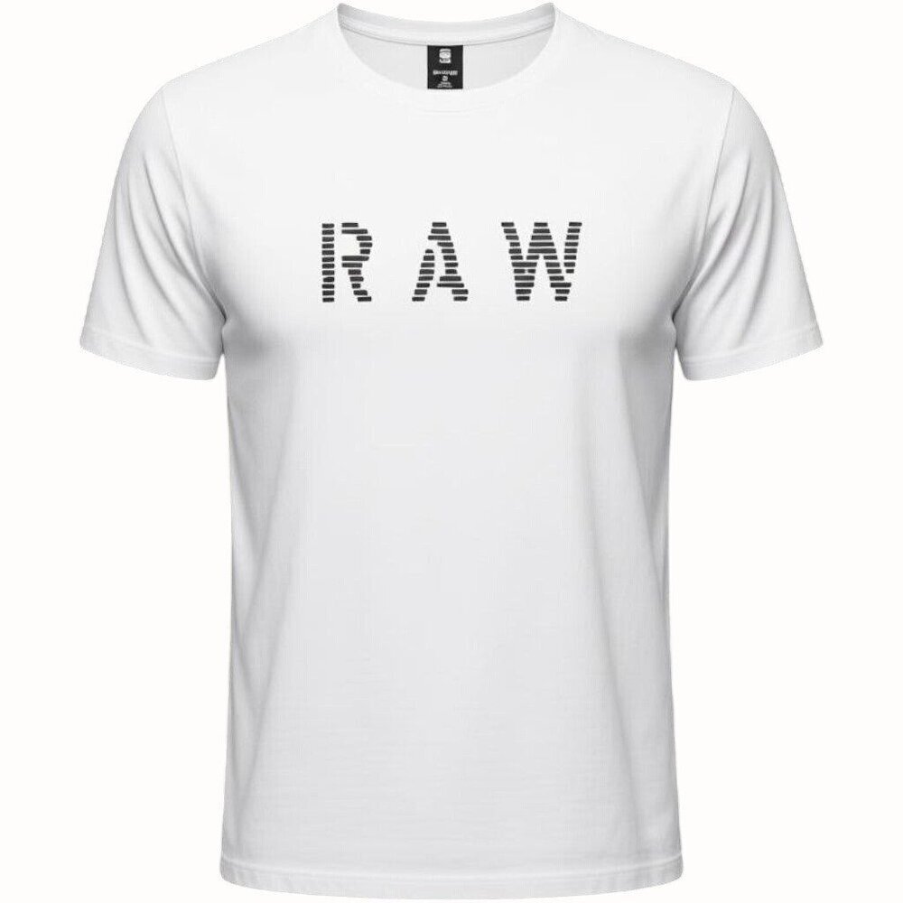 G-Star RAW Mens Graphic T-Shirt Medium White Premium Cotton Crewneck NEW